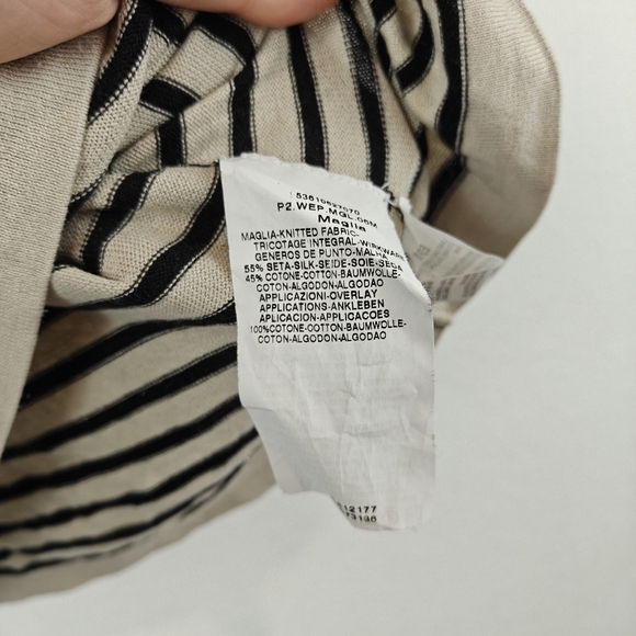 Weekend Max Mara Silk Blend Striped 3/4 Sleeve Light Weight Sweater Size XL - Picture 14 of 14